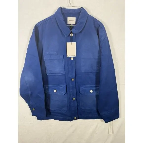 Reformation Callum Denim Chore Jacket Woman’s Size Small - Picture 5 of 12